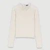 Pullover mit Perlenkragen und Rippmuster