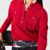 Pullover mit Polokragen und Stickerei