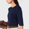 Pullover mit Rundhalsausschnitt und Strasssteinen