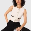 Ärmelloses Oberteil aus Tweed-Lurex