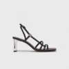 Sandalen mit Metallic-Absatz und Riemchen