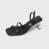 Sandalen mit Metallic-Absatz und Riemchen