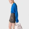 Shorts mit Blumenstickerei
