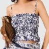 Smock-Oberteil mit Fruchtprint