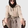 Strass-Pullover mit halbem Reißverschluss