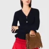 M Bag mit Fransen aus Wildleder