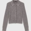 Strickjacke mit Strasskragen