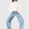 Strukturierte Ballonjeans
