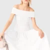 Top mit Bardot-Ausschnitt aus Rippstrick