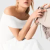 Top mit Bardot-Ausschnitt aus Rippstrick