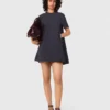 Trapezkleid aus schwerem Crêpe