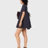 Trapezkleid aus schwerem Crêpe