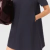 Trapezkleid aus schwerem Crêpe