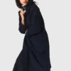 Trenchcoat mit abnehmbarer Kapuze mit Strasssteinen