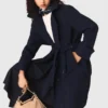 Trenchcoat mit abnehmbarer Kapuze mit Strasssteinen