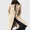 Trenchcoat mit kontrastierenden Ärmeln und Kragen