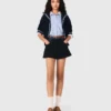 Tweed-Shorts mit Denim-Details