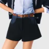 Tweed-Shorts mit Denim-Details
