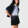 Tweed-Shorts mit Denim-Details