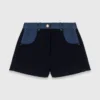Tweed-Shorts mit Denim-Details