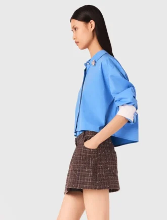 Tweed-Shorts mit elastischem Bund