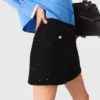 Tweed-Shorts mit Strasssteinen