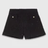 Tweed-Shorts mit Strasssteinen