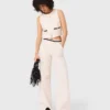 Weit geschnittene Hose in Tweed-Optik