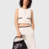 Weit geschnittene Hose in Tweed-Optik