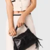 Weit geschnittene Hose in Tweed-Optik
