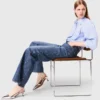 Weit geschnittene Jeans mit Nieten