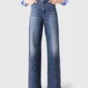 Weit geschnittene Jeans mit Nieten