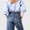 Weit geschnittene Jeans mit Nieten