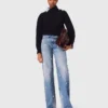 Weit geschnittene Jeans mit Stickerei