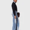 Weit geschnittene Jeans mit Stickerei