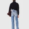 Weit geschnittene Jeans mit Stickerei