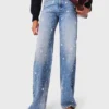 Weit geschnittene Jeans mit Stickerei