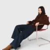 Weite Jeans mit aufgesetzten Taschen