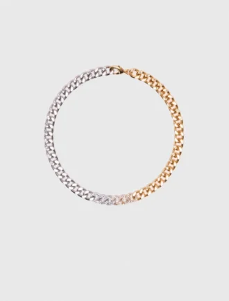 Zweifarbige Strass-Gliederkette